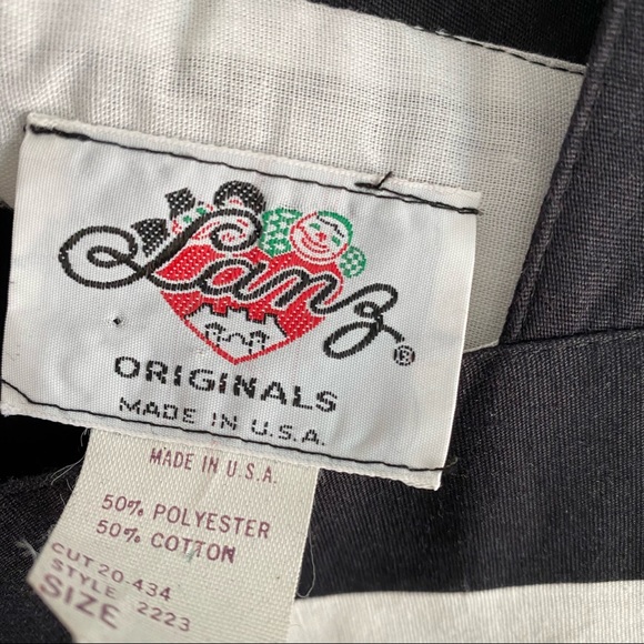 Vintage Lanz Originals Black White Button Midi Dress - Picture 8 of 10